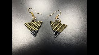 Brick Stitch Triangle Earrings - DIY Tutorial