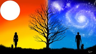 Day Night (LOVE) - SPRAY PAINT ART IN PHOTOSHOP - Drawing for Beginners - Step by Step || junk box