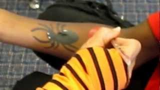 Arm painting spider and spider man on arm