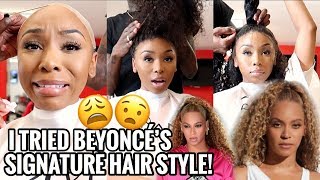 BEYONCE?!? CURLY HALF UP HALF DOWN SEW IN! | UNice Brazilian Deep Wave