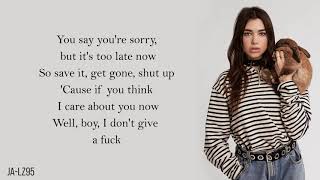 IDGAF- Dua Lipa (Lyrics)