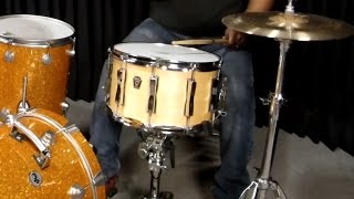 Caixa Ludwig Classic Maple Natural Lacquer 14x8" snare sound check