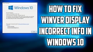 How to Fix Winver Display Incorrect Info in Windows 10
