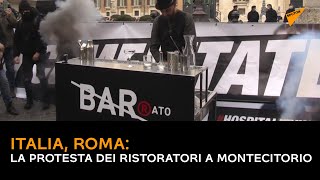 Italia, Roma: la protesta dei ristoratori a Montecitorio