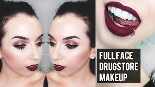 ALL DRUGSTORE Full Face Makeup tutorial for Fall | Pale Skin