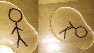 Stick Figure Comes to Life in Water