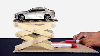 How To Make a Lifting Machine using Syringe