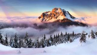 Фон для видеомонтажа Зимнее утро в горах HD Video Background