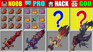 Minecraft NOOB vs PRO vs HACKER vs GOD DEVIL SUPER SWORD CRAFTING CHALLENGE in Minecraft Animation