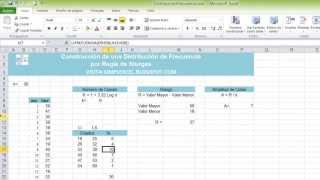 Simplexcel - Distribución de frecuencias - Regla de Sturges