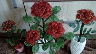 Roses beaded #Бисероплетение. Роза кустовая из бисера своими руками. Полезные поделки