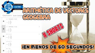 Aritmética de vectores Geogebra | Suma, resta, multiplicación por escalar |¡Muy Fácil! | #Shorts