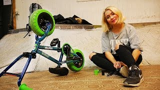 MY GIRLFRIENDS FIRST RIDE ON A ROCKER MINI BMX!!