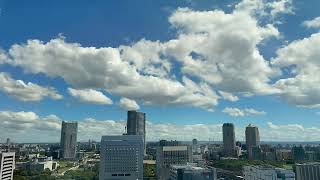青い空と白い雲の鮮やかなコントラスト　タイムラプス 千葉・幕張　2022年9月6日12時～13時30分