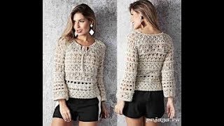 Вязание Кофточек из Хлопка Крючком - модели - 2019 / Knitting Sweaters of Cotton Crochet
