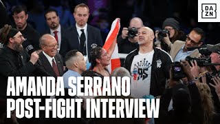 "WE GO TO IRELAND NEXT." Amanda Serrano post-fight Interview
