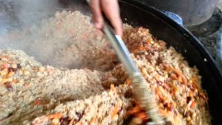 Uzbek plov in wedding in Samarkand