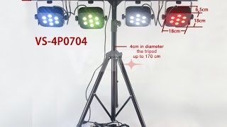 DJ Lighting System with Four PAR Lights, Stand and Case 28*10W RGBW