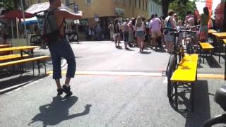 crazy drunk German guy dancing