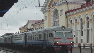 FHD. Региональный электропоезд ЭР9Е-630 №828 Жмеринка – Киев отправляется со станции Винница