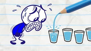 Pencilmate Gets All Wet -in- WATER ELSE? Pencilmation Compilation for Kids