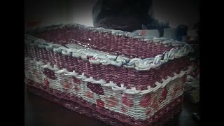 Как сплести коробку. УРОК 3. Плетём короб с дном из ДВП.