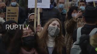 UK: Protesters rally against Nationality and Borders bill outside Downing Street