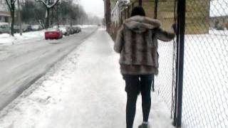 a very drunk Russian girl going home (Riga, Latvia)