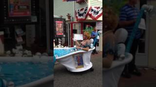 Mermaid in Rolling Bathtub - Provincetown, Cape Cod