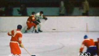 The Sovjets win the 1956 Olympic ice-hockey tournament