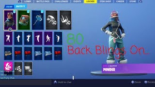 *NEW* ALL BACK BLINGS (80) ON POWDER SKIN SHOWCASE (Fortnite season 7 skin)