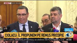 Ciolacu și Ponta anunță propunerea de premier