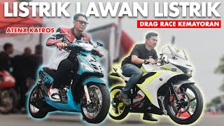 Menang Mana⁉️ Drag Race Mio Listrik Lawan GSX Listrik di Street Race Kemayoran ft @AtenxKatros
