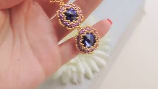Серьги из бисера с кристаллами Swarovski