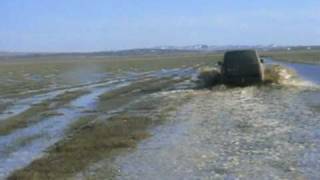 Land Cruiser 80 in flood. Kazakstan.
