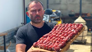 MEAT ROLLS JUICY GRILLED BEEF.