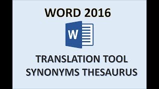 Word 2016 - Use Reference & Research Tools