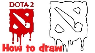 How to draw DOTA 2 logo step by step drawing