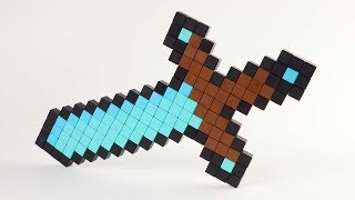 Diamond Sword made of tiny construction magnetic cubes (satisfying build?)