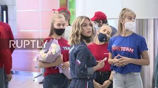 Russia: Olympic medalists Galashina and Chernousov return to Moscow
