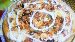 CHEESY CHICKEN CREAMY PIZZA/By Mirat homade creamy pizza recipe/Urdu Pakistani
