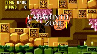 Sonic the Hedgehog 1 Labyrinth Zone Act 1 (Mighty)(Aquaslash and Cinossu Sprites)