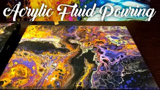 Техника перевернутого стакана в акриловой заливке, modern Art. Acrylic Fluid Pouring