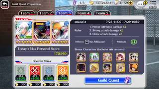 BLEACH BRAVE SOULS 7/25-7/29 GUILD QUEST 174,950 (TYBW TOSHIRO)