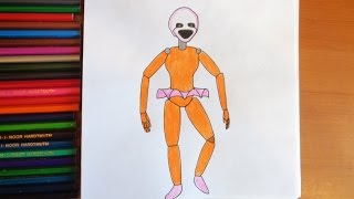 How to draw Minireena, FNAF 5, Как нарисовать Минирину