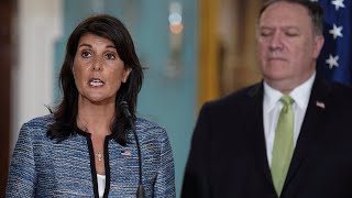 Mike Pompeo, Nikki Haley speak to journalists