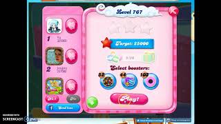 Candy Crush Level 767 Audio Talkthrough, 2 Stars 0 Boosters
