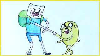 Как нарисовать Фина  и Джейка из Время приключений how to draw adventure time | Art School