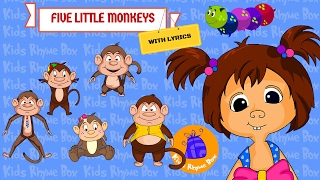 Five Little Monkeys Original Nursery Rhymes with Lyrics by Kids Rhyme Box
