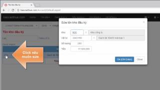Phần mềm kế toán Online baocaothue.com - xây dựng - Số dư đầu vật tư